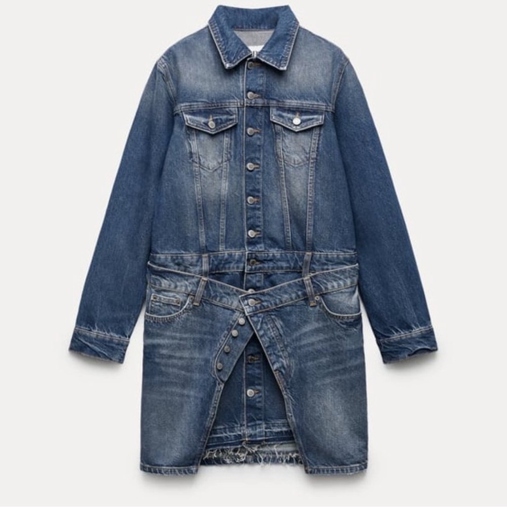 NWT-Zara layered Denim Dress - Medium